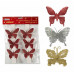 SET 6 FARFALLE GLITTER C/CLIP CM.10 ASS (18pz)